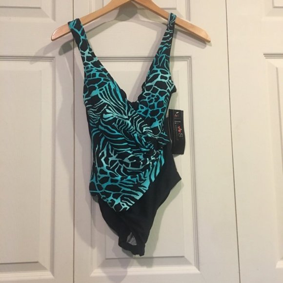 NWT Alicia Simone Women's One Piece Swimsuit  Sz 8 - Picture 1 of 4
